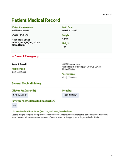 Template patient-medical-record-template