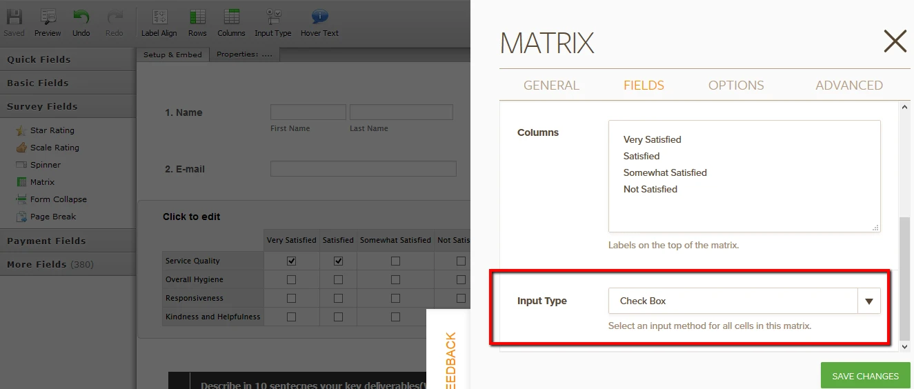 Can I set up a matrix so that the user can select both options in the c Image 1 Screenshot 20