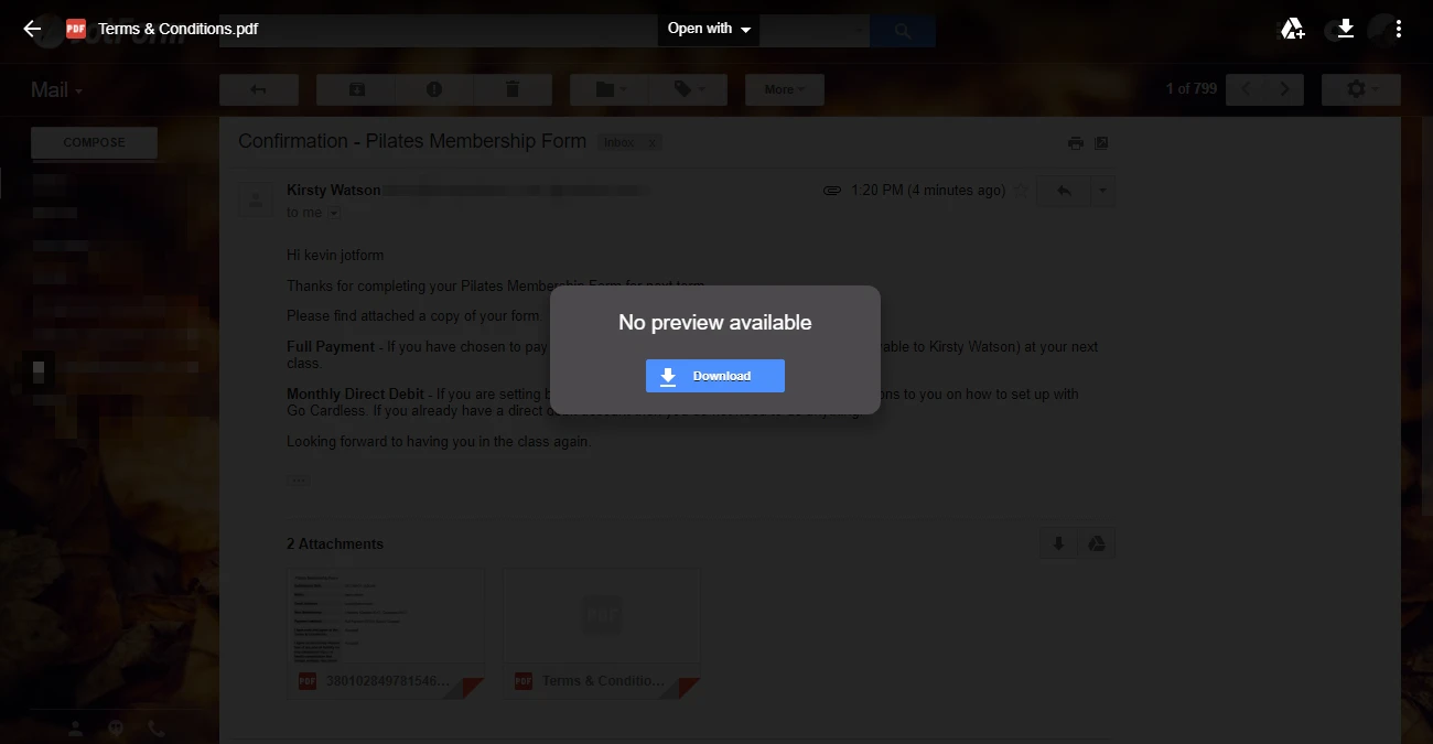 the file is empty on the Attached PDF file in autoresponder email Image 1 Screenshot 20
