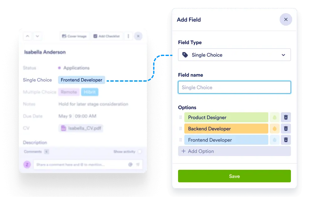Custom Single Choice Field