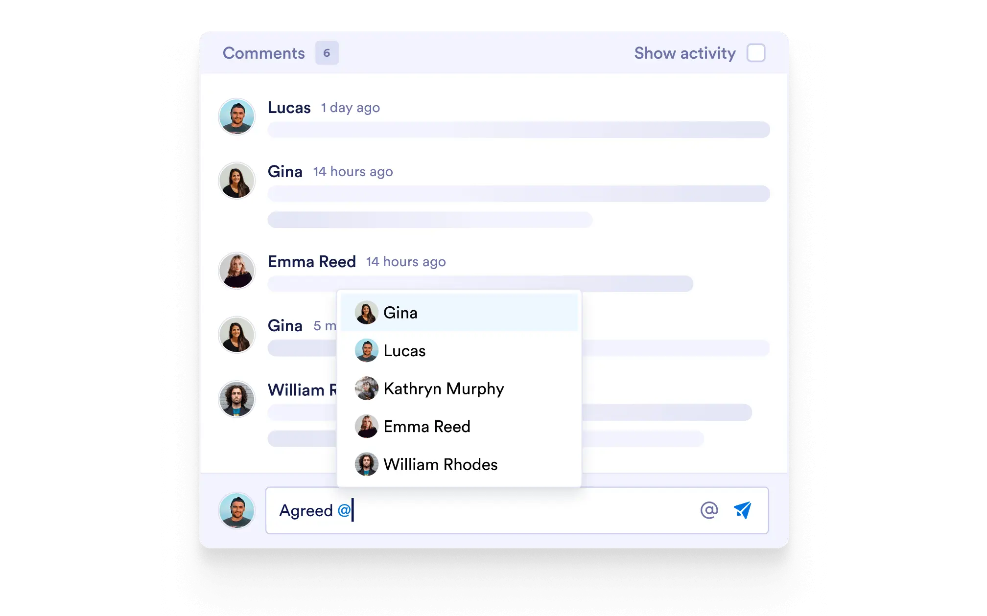 Comment on Tasks
