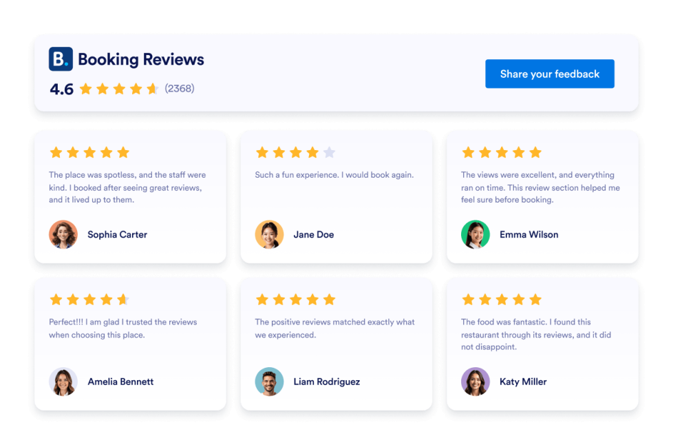 Booking Reviews