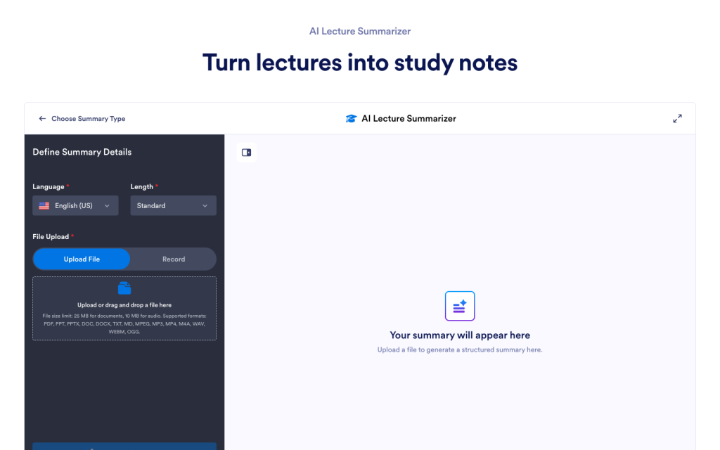 AI Lecture Summarizer