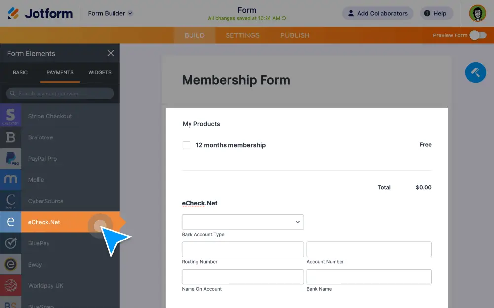 eCheck Payments