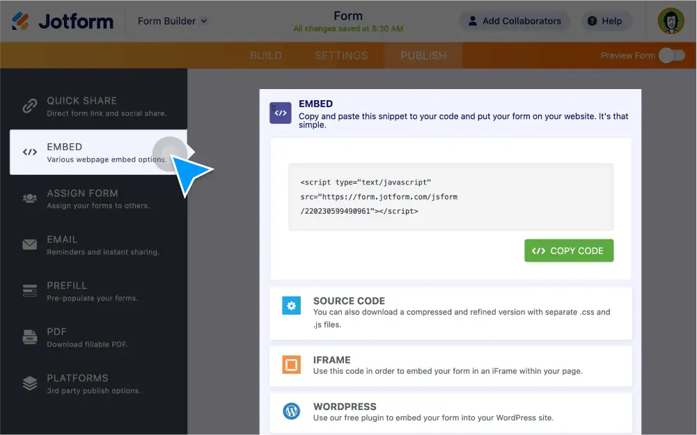 Embed Forms