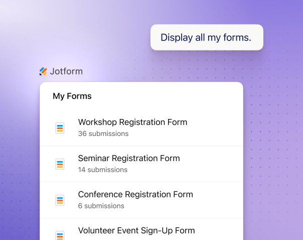 List and manage your forms