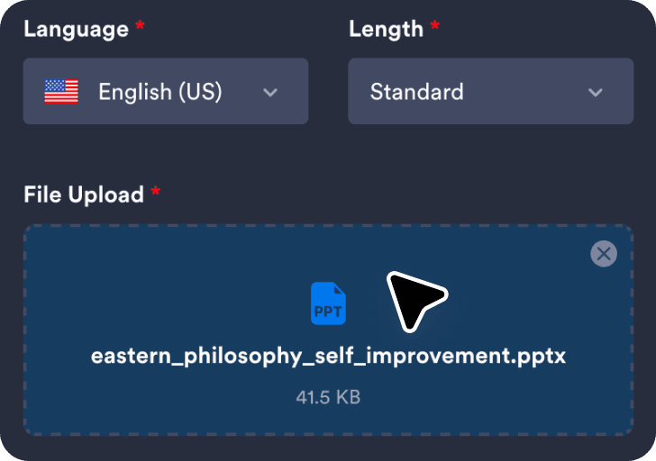 Upload a PPT file