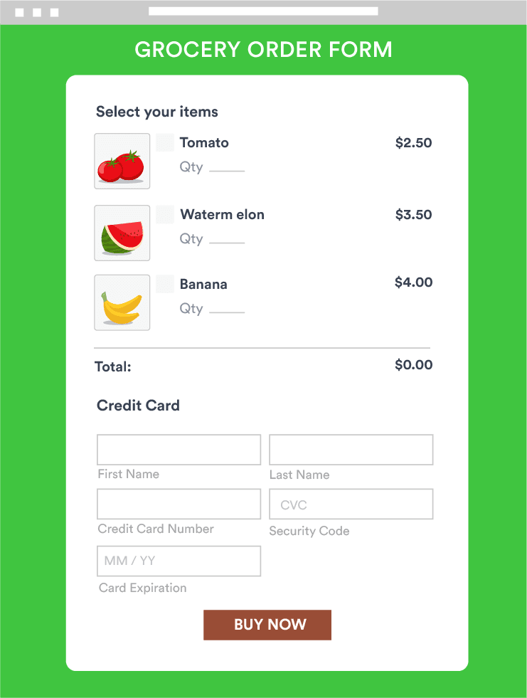 Product Order Form