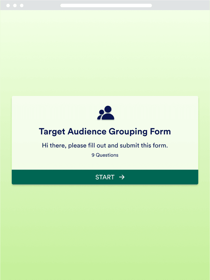Target Audience Grouping Form