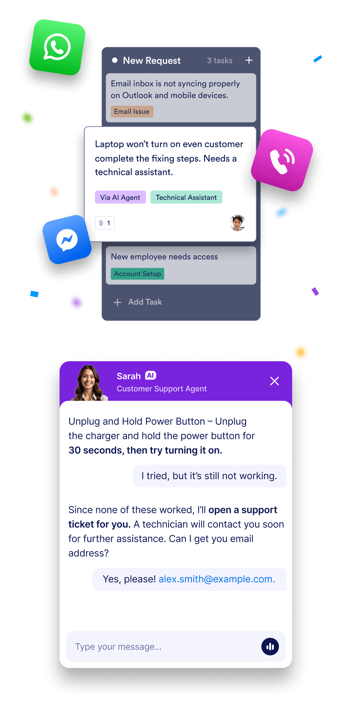 AI Agent conversations to Tasks