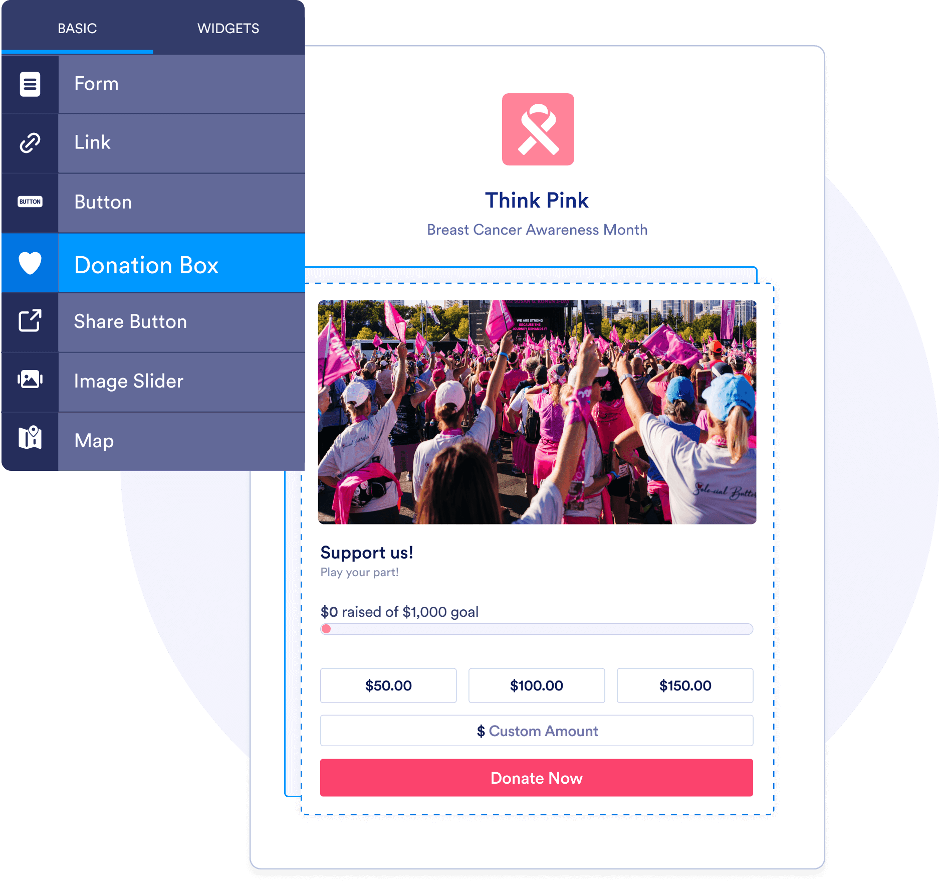 Add donation box