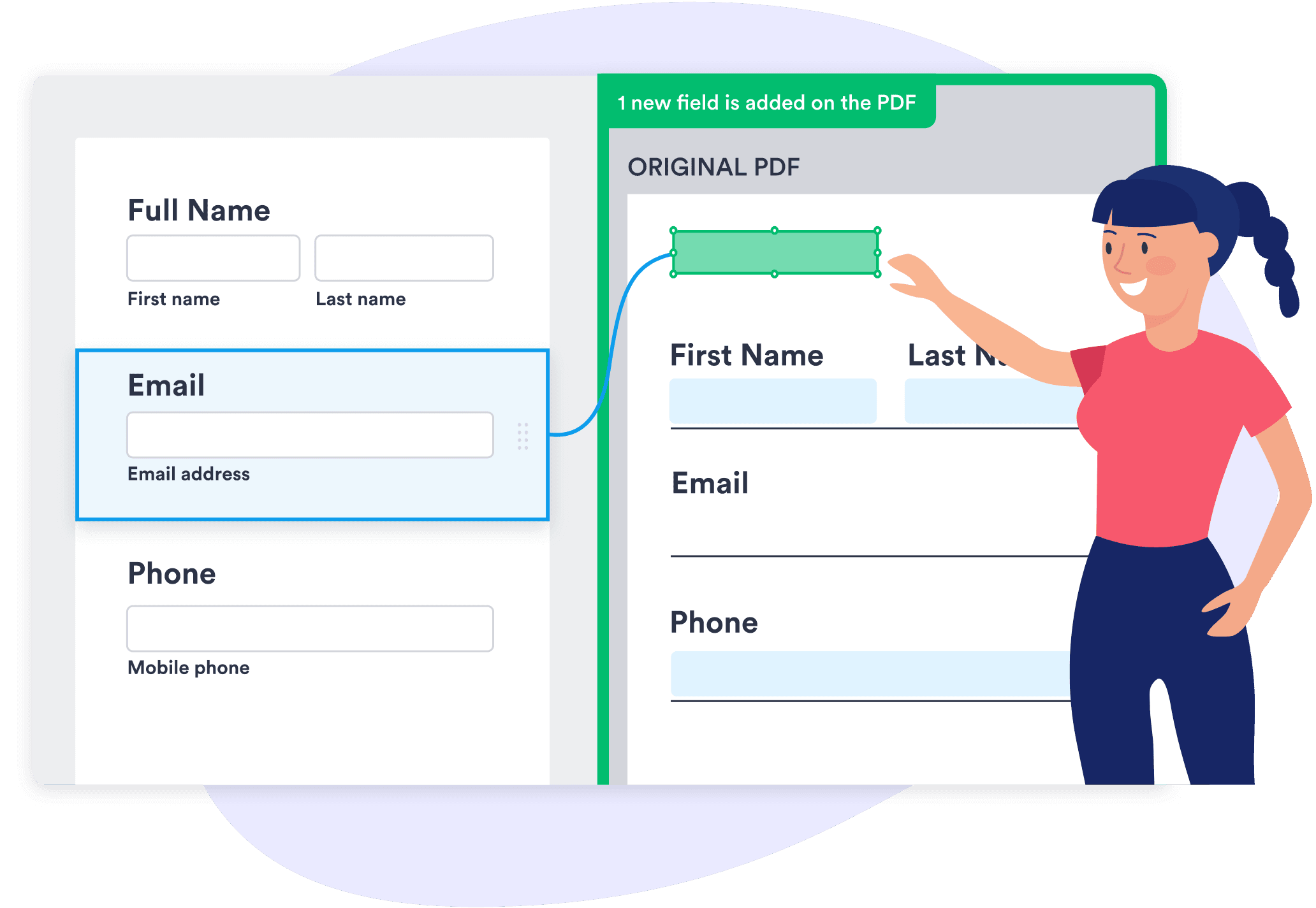 Add and map PDF form fields
