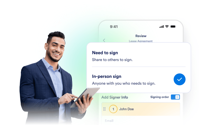 Sign in person