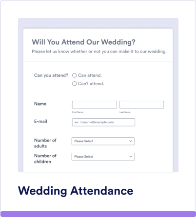 Wedding Attendance Form