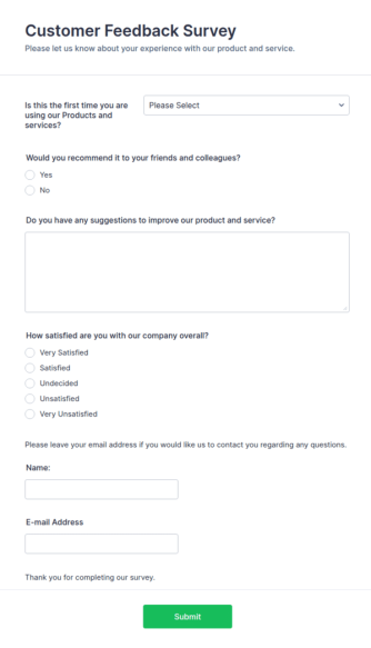 Customer Feedback Survey