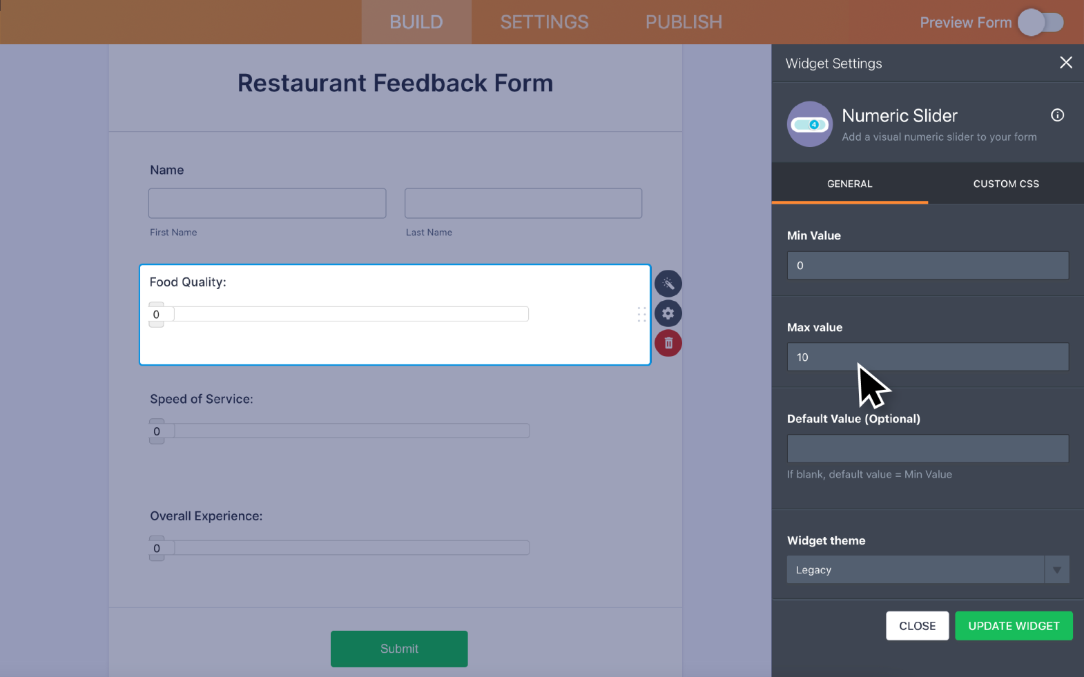 Numeric Slider Screenshot 3