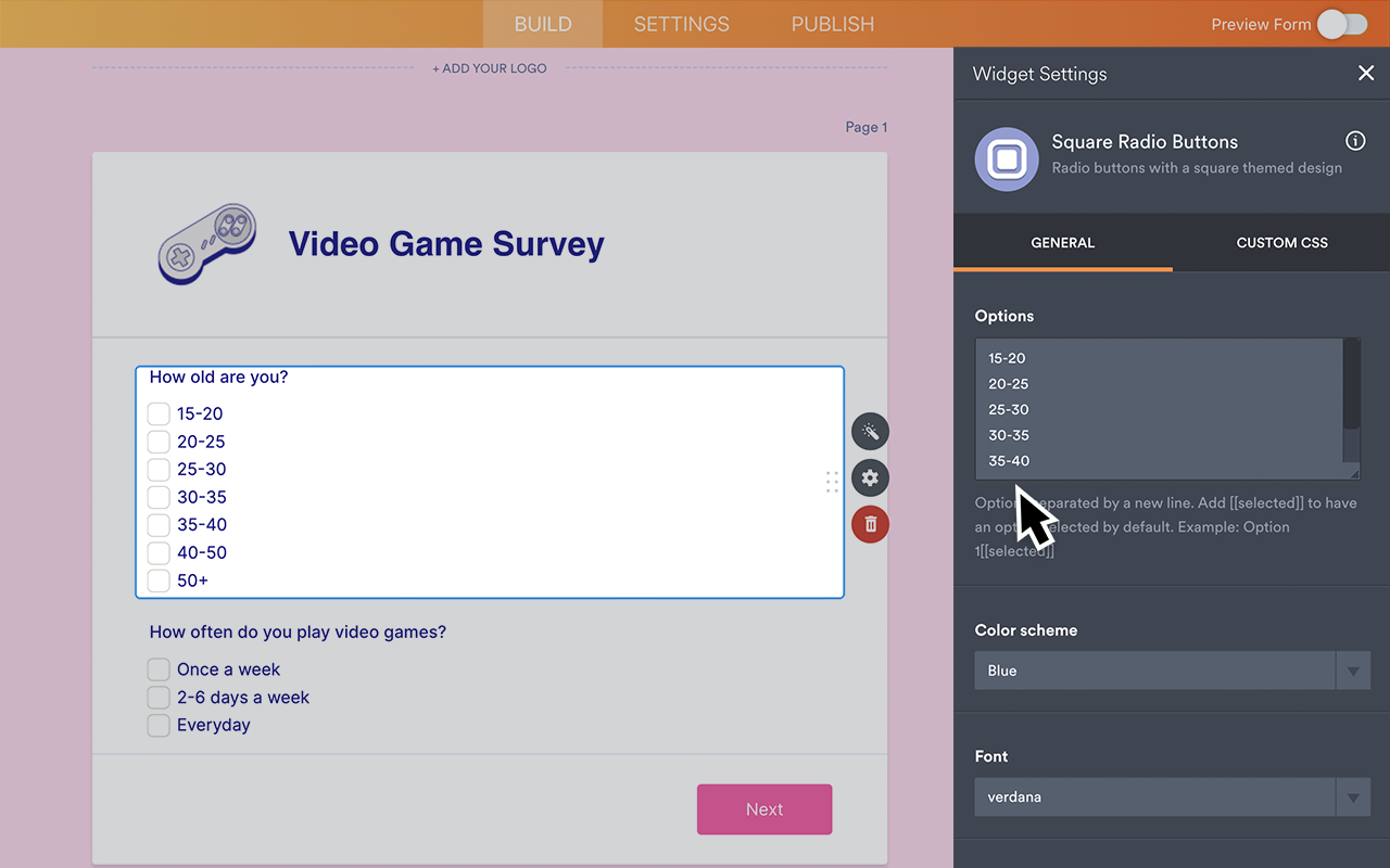 Square Radio Buttons Screenshot 3