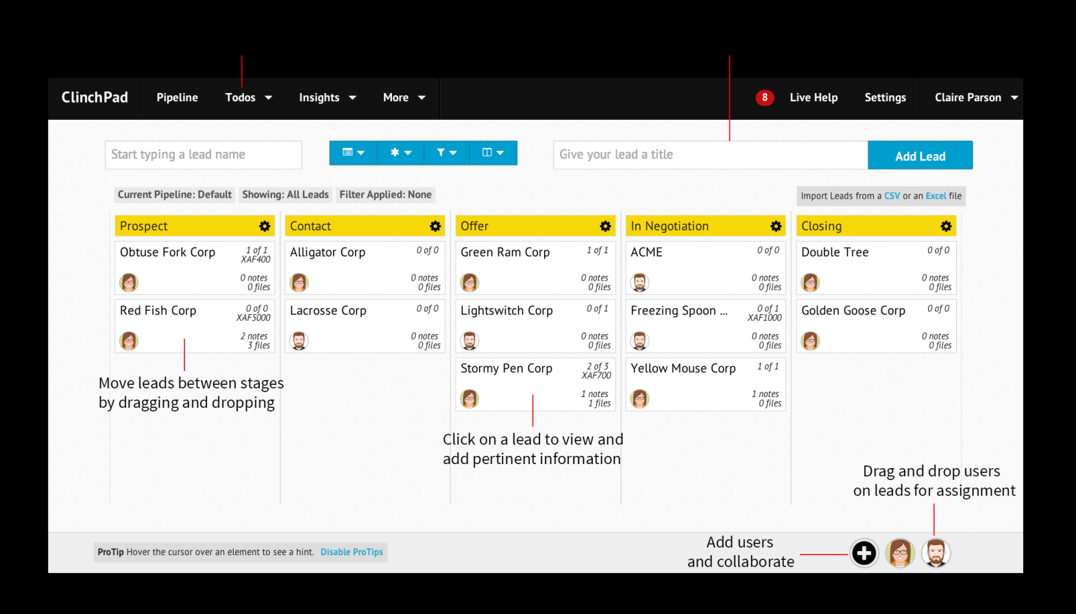 ClinchPad Integration Screenshot 1