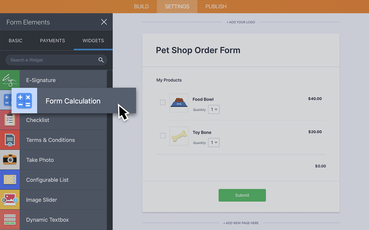 Form Calculation Screenshot 2