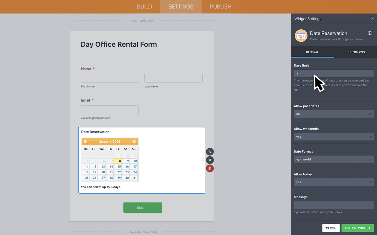 Date Reservation Screenshot 3