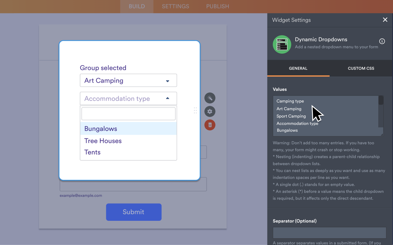 Dynamic Dropdowns Screenshot 3