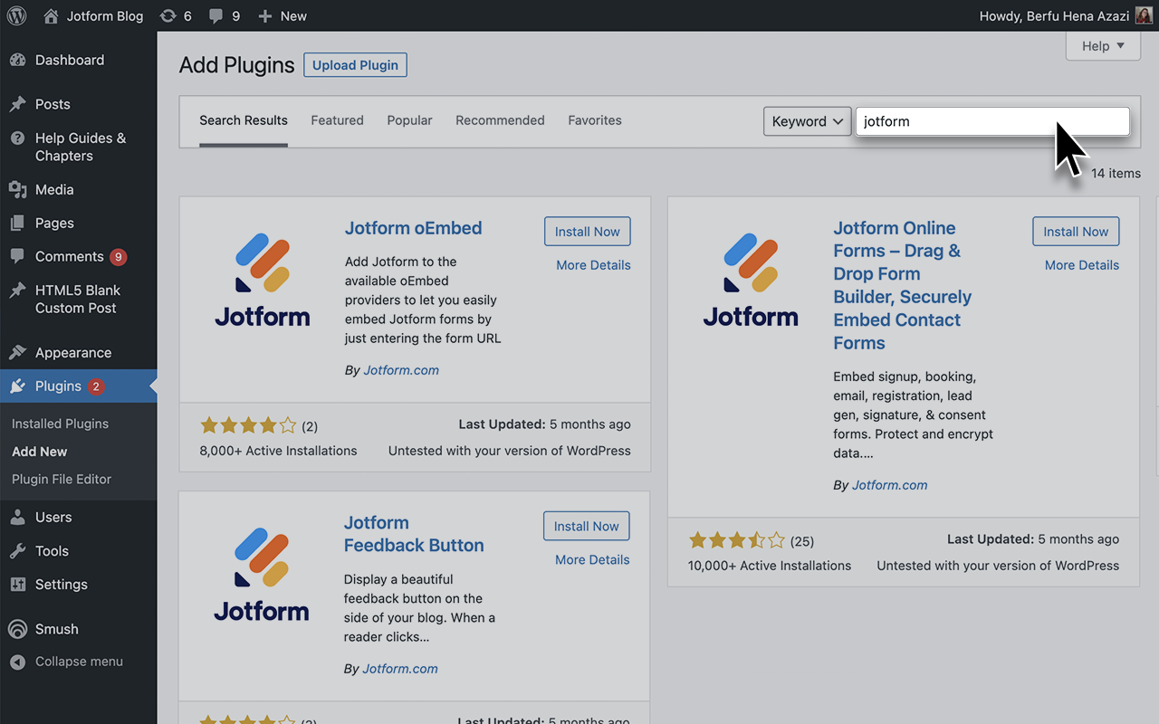 Wordpress Embed Form Screenshot 2