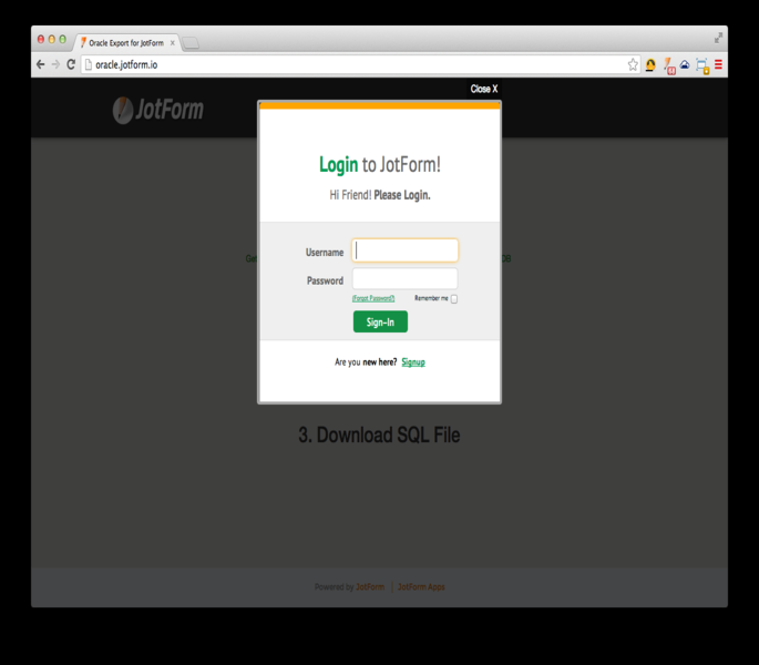 Oracle Export Screenshot 2