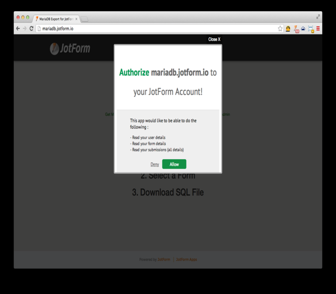 MariaDB Export Screenshot 3