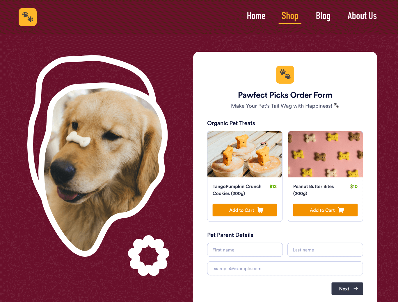 Order pages