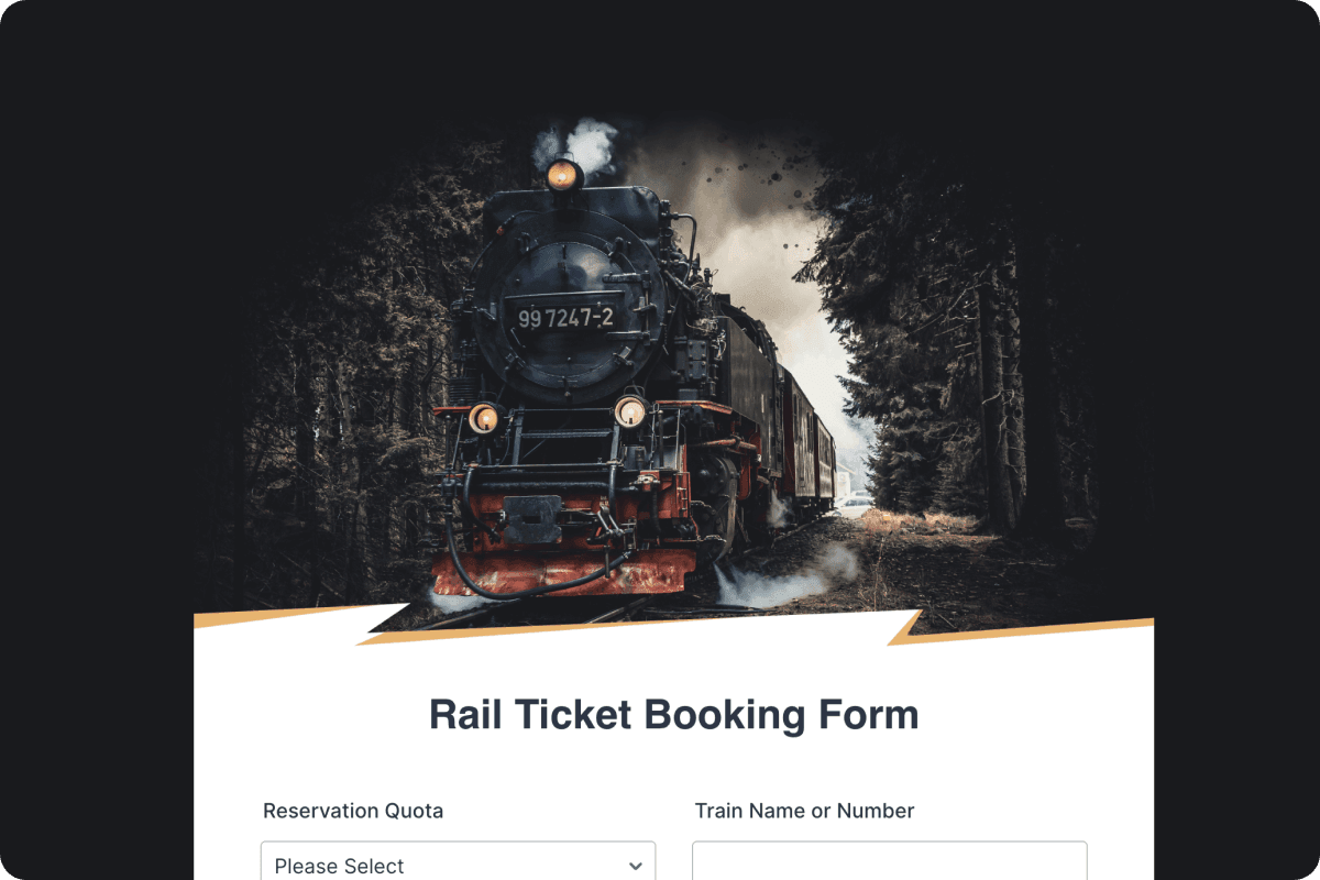 Rail Ticket Booking Form