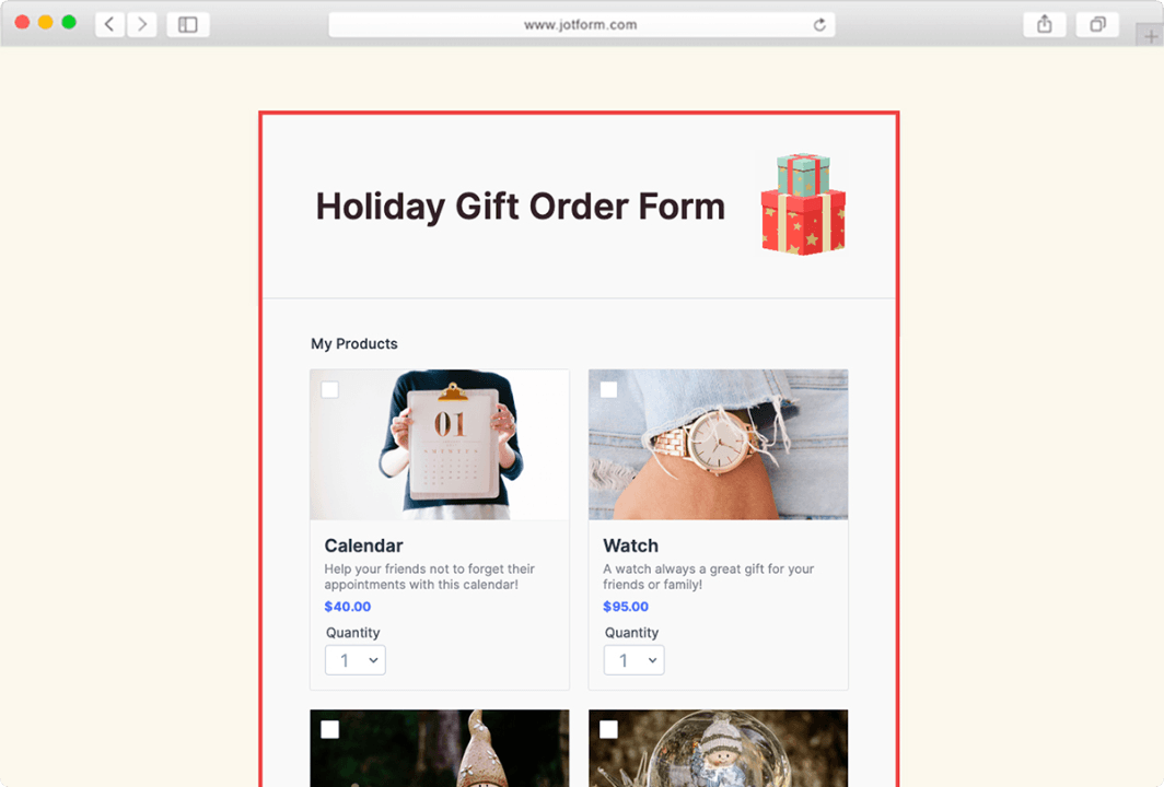 PayPal Pay Later Holiday Gift Order Form
