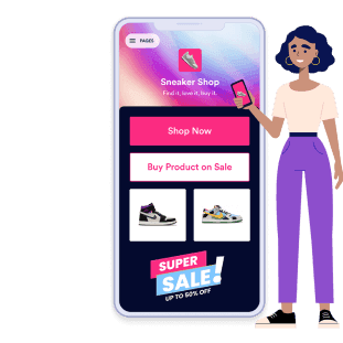 Drag and drop forms and features to your app.