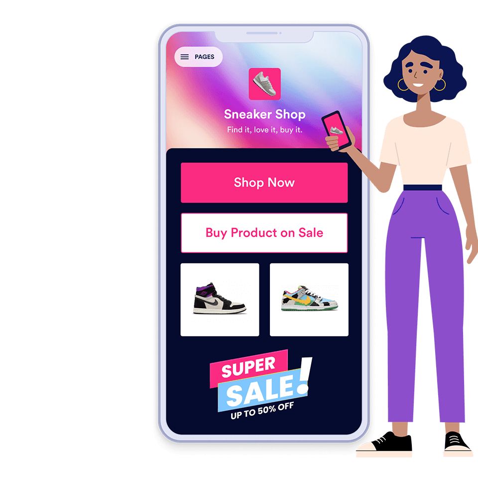 Drag and drop forms and features to your app.