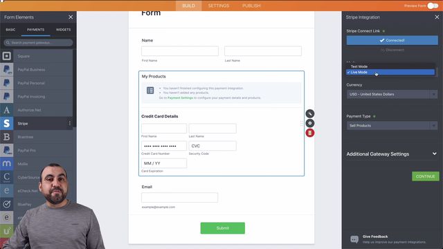 How to use Jotform to create a Stripe order form