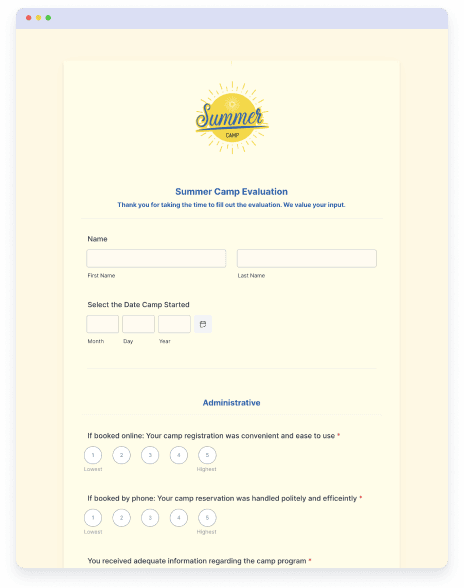 evaluation form