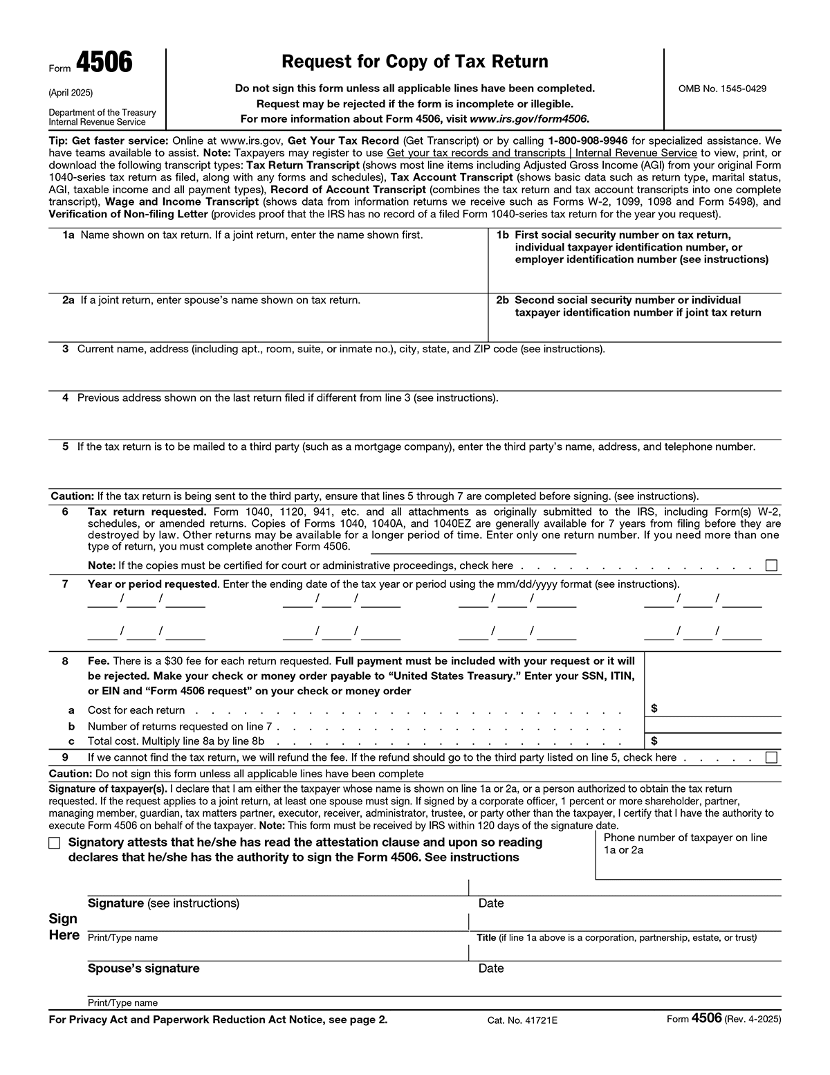 4506 Form