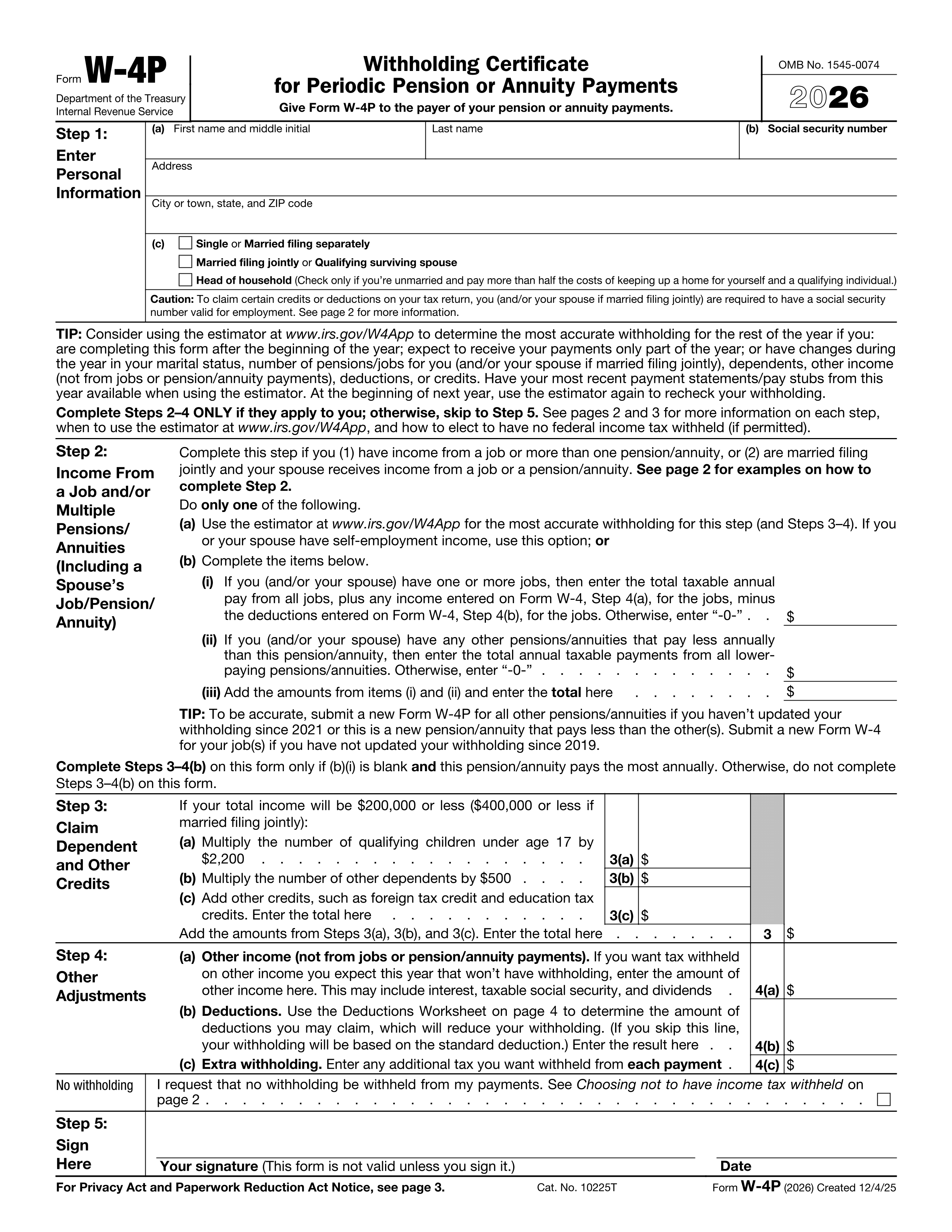 W4P Form