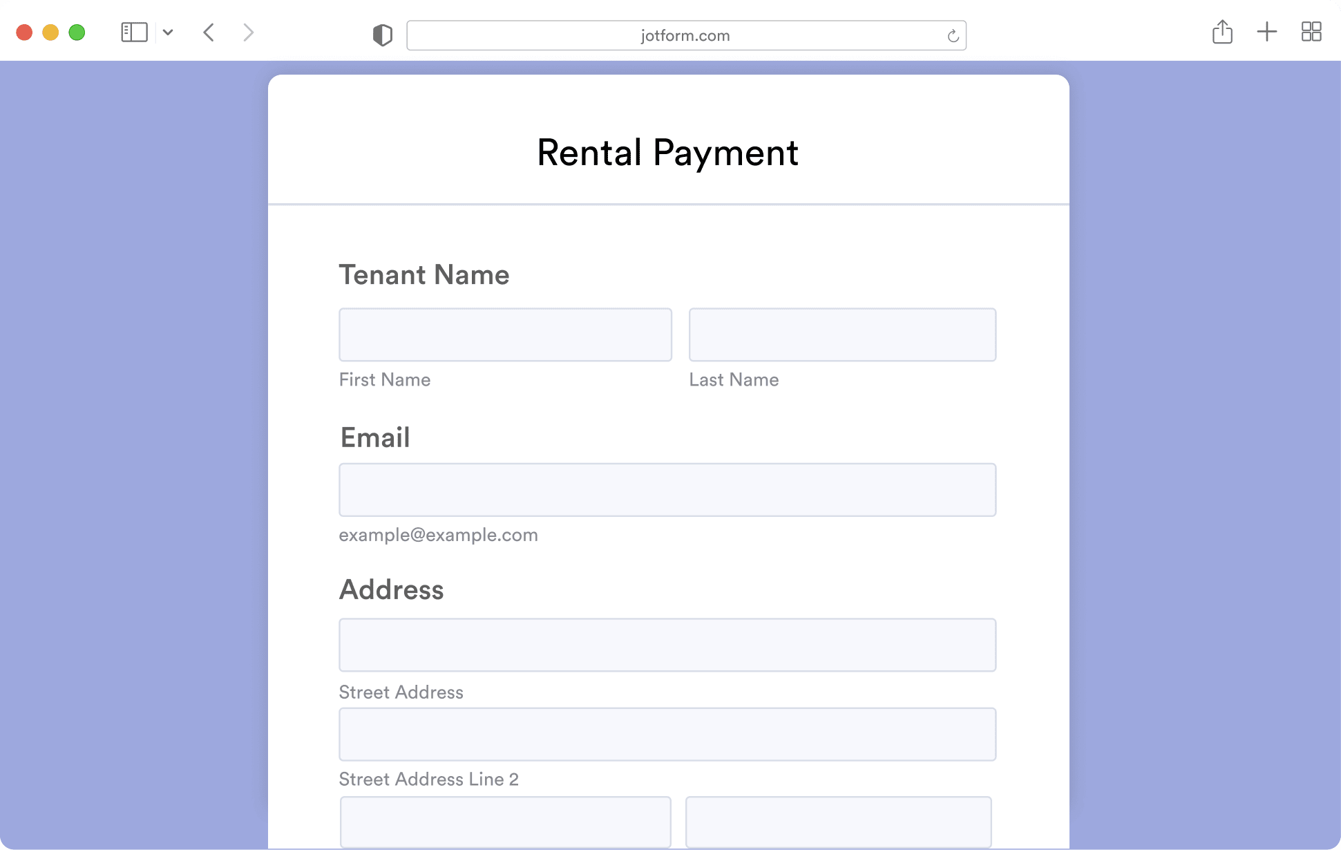 Rental Payment Form