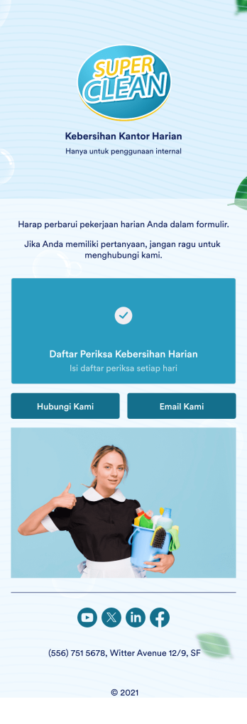 Aplikasi Daftar Periksa Kebersihan Kantor Harian