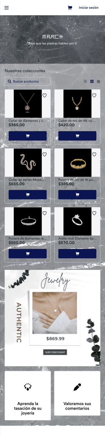 App de compra de joyería en línea