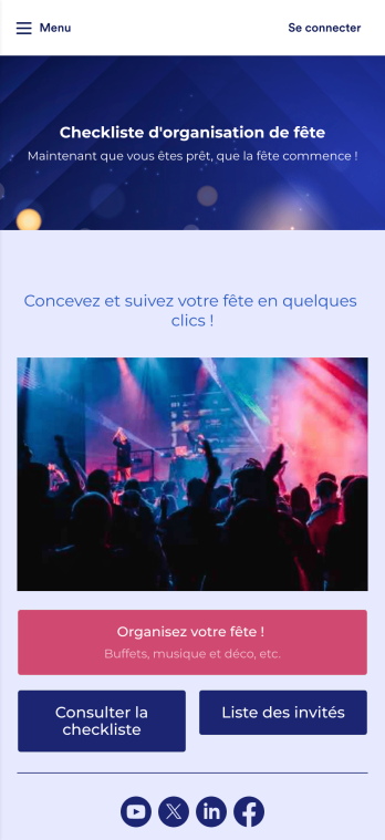 Appli d'organisation de fête