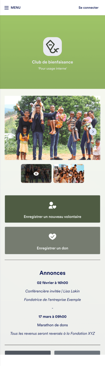 Application de gestion des bénéfices de bienfaisance