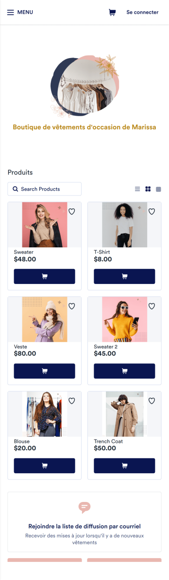 Application de vêtements d'occasion