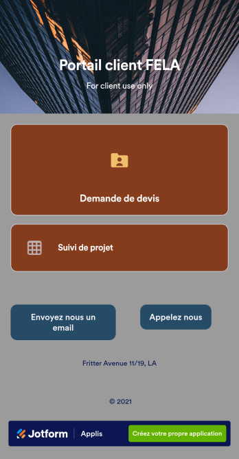 Application Portail client
