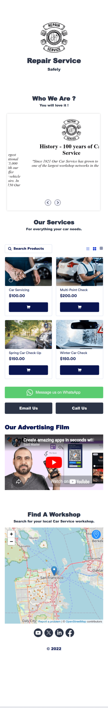 Customizable Auto Repair Shop App