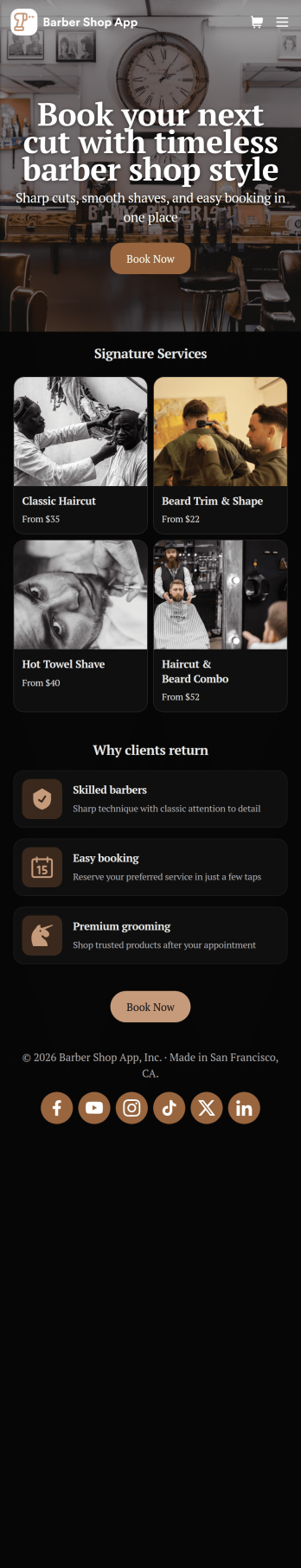 Barber Shop App Template