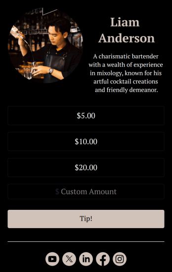 Bartender Tip App Template