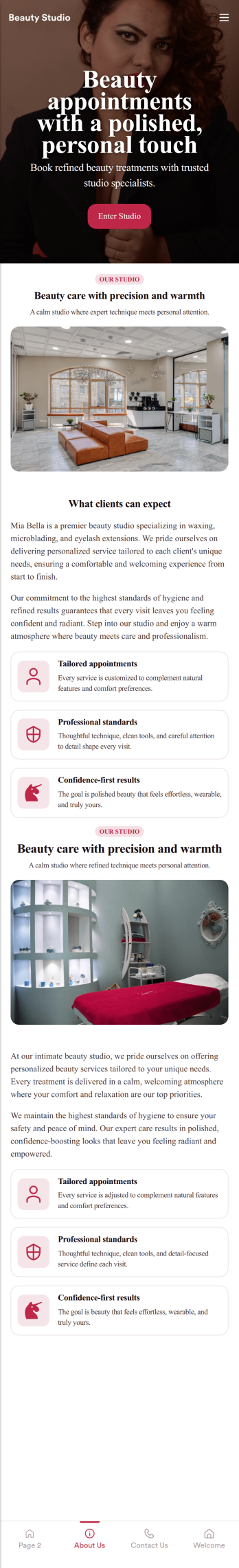 Beauty Studio App Template