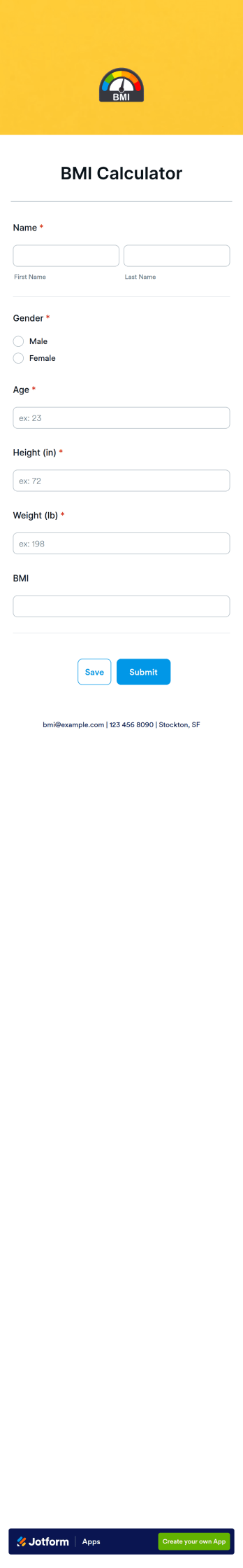 Bmi Calculator App Template