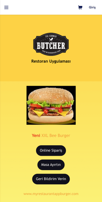 Burger Restoran Uygulama Șablonu